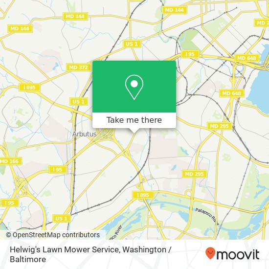 Mapa de Helwig's Lawn Mower Service, 3604 Washington Blvd