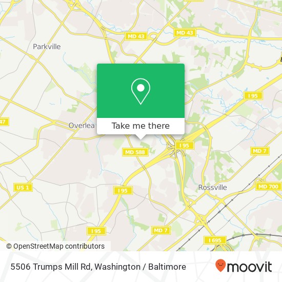 Mapa de 5506 Trumps Mill Rd, Baltimore, MD 21206