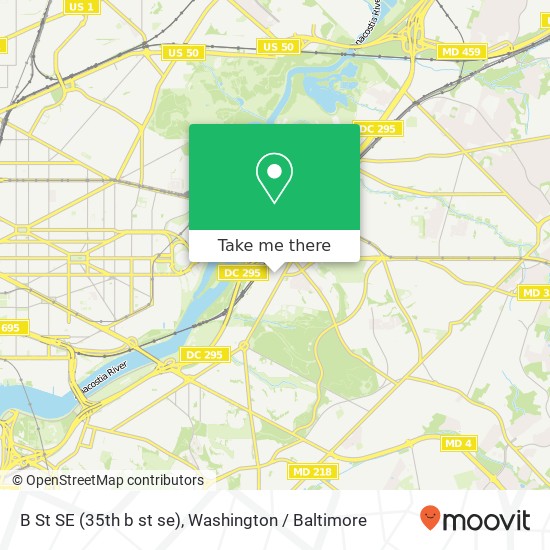 Mapa de B St SE (35th b st se), Washington, DC 20019