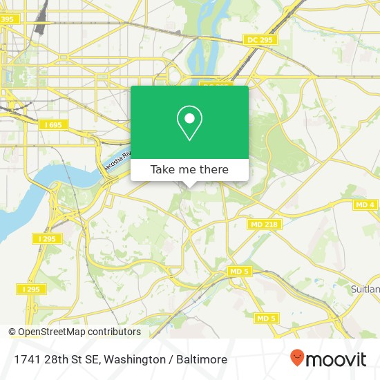 Mapa de 1741 28th St SE, Washington, DC 20020