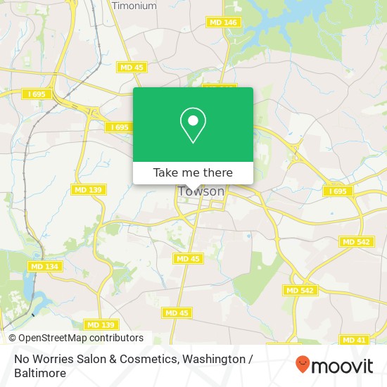 Mapa de No Worries Salon & Cosmetics, 29 W Allegheny Ave