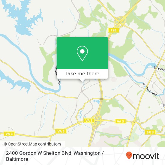 2400 Gordon W Shelton Blvd, Fredericksburg, VA 22401 map