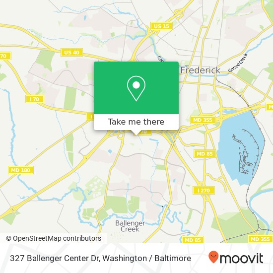Mapa de 327 Ballenger Center Dr, Frederick, MD 21703