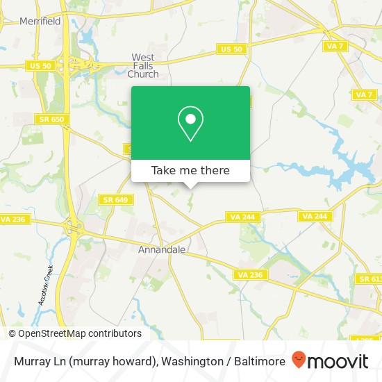 Mapa de Murray Ln (murray howard), Annandale, VA 22003