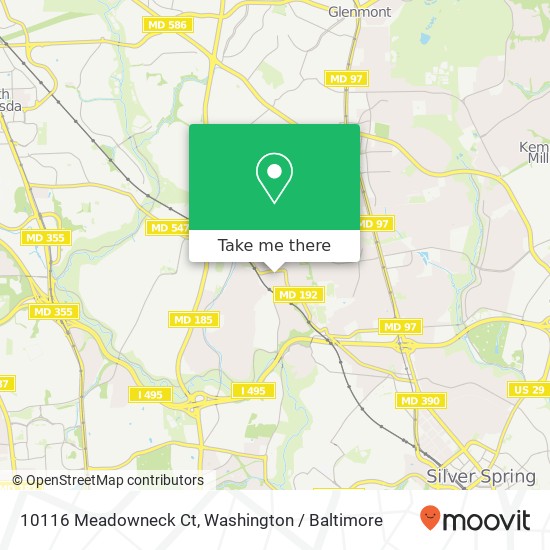 Mapa de 10116 Meadowneck Ct, Silver Spring, MD 20910