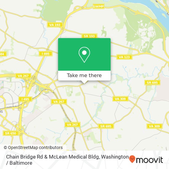 Chain Bridge Rd & McLean Medical Bldg map