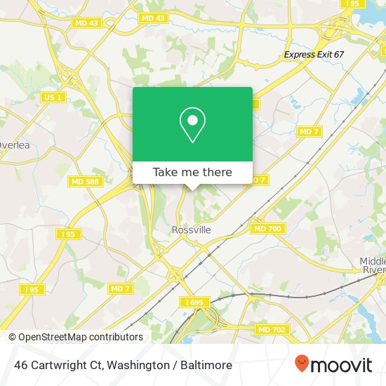 Mapa de 46 Cartwright Ct, Rosedale, MD 21237