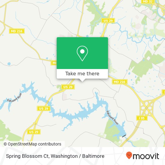 Mapa de Spring Blossom Ct, Laurel, MD 20723