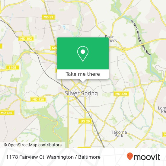 Mapa de 1178 Fairview Ct, Silver Spring, MD 20910