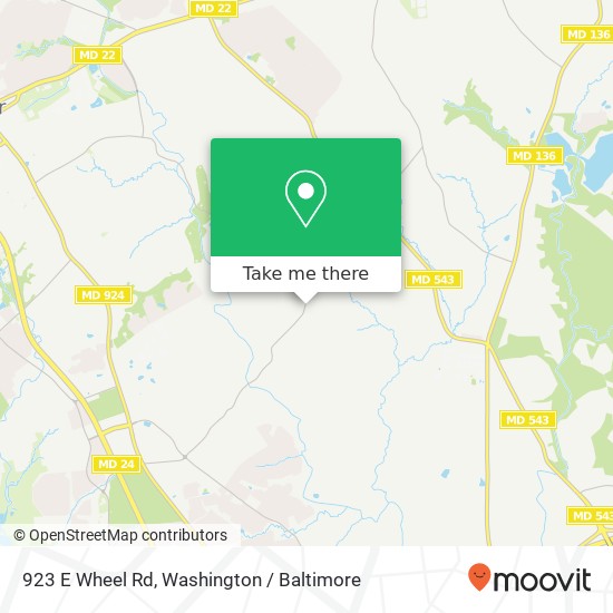 Mapa de 923 E Wheel Rd, Bel Air, MD 21015