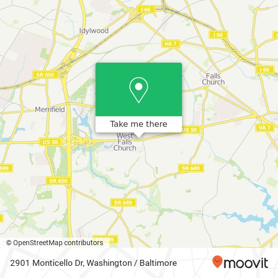 2901 Monticello Dr, Falls Church, VA 22042 map