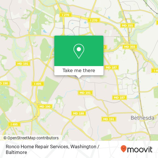 Mapa de Ronco Home Repair Services, 6611 Bradley Blvd