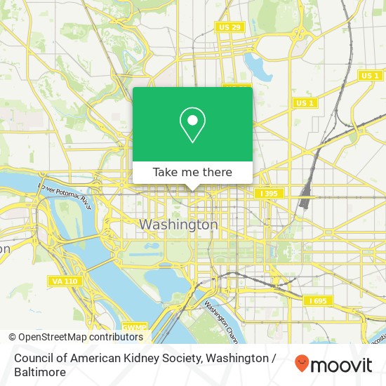 Mapa de Council of American Kidney Society, 1444 I St NW