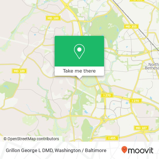 Mapa de Grillon George L DMD, 7825 Tuckerman Ln