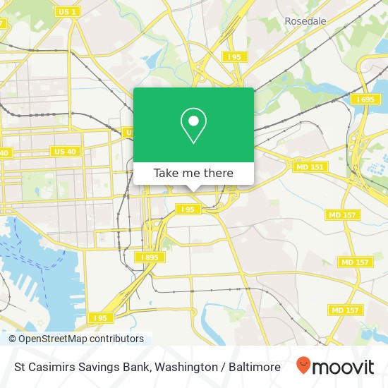 Mapa de St Casimirs Savings Bank, 6201 Eastern Ave