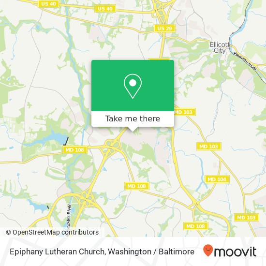 Mapa de Epiphany Lutheran Church, 9122 Sybert Dr