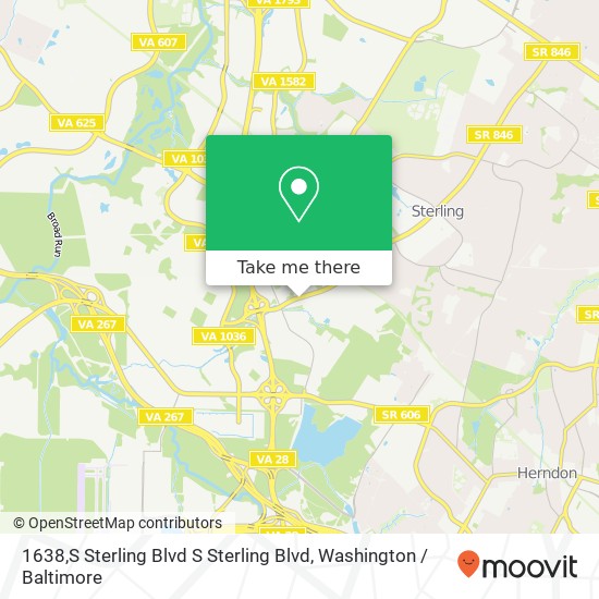 Mapa de 1638,S Sterling Blvd S Sterling Blvd, Sterling (STERLING), VA 20164