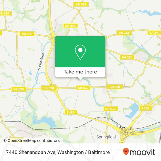 Mapa de 7440 Shenandoah Ave, Annandale, VA 22003