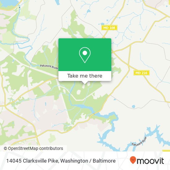 Mapa de 14045 Clarksville Pike, Highland, MD 20777