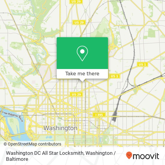 Washington DC All Star Locksmith, 1851 9th St NW map