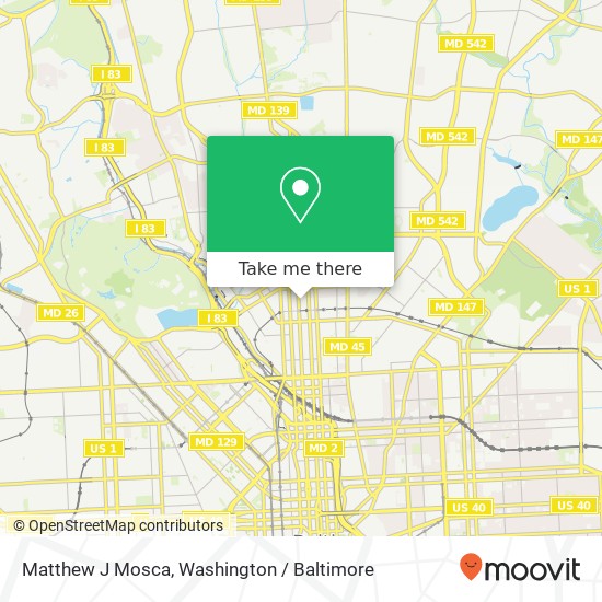 Mapa de Matthew J Mosca, 2641 N Charles St