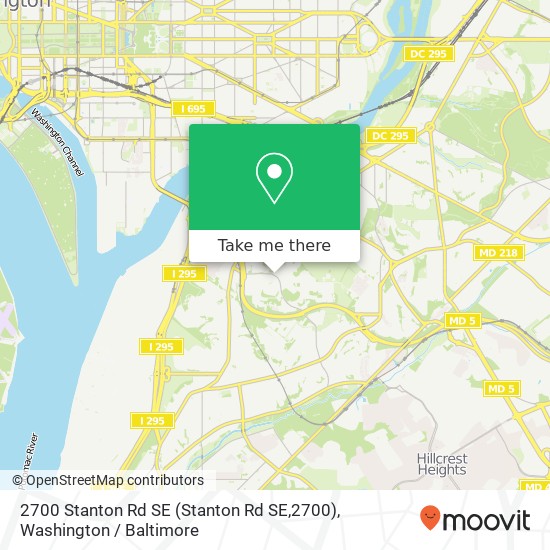 Mapa de 2700 Stanton Rd SE (Stanton Rd SE,2700), Washington, DC 20020