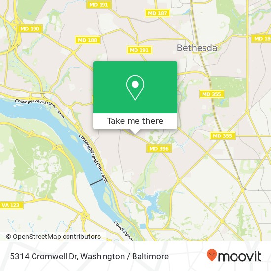 Mapa de 5314 Cromwell Dr, Bethesda, MD 20816