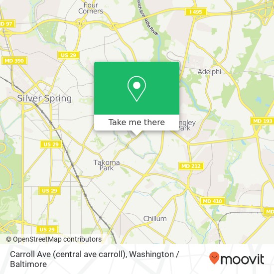 Carroll Ave (central ave carroll), Takoma Park, MD 20912 map