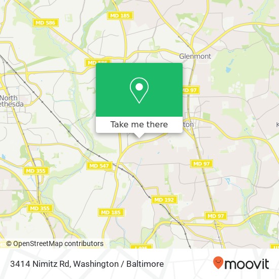 Mapa de 3414 Nimitz Rd, Kensington, MD 20895