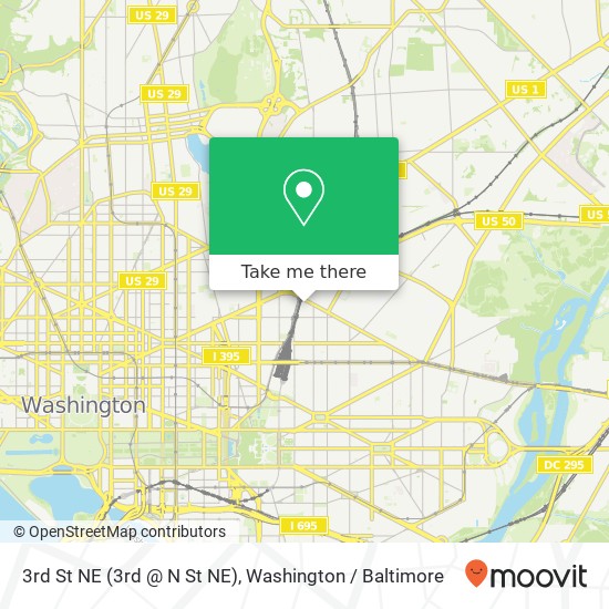 Mapa de 3rd St NE (3rd @ N St NE), Washington, DC 20002