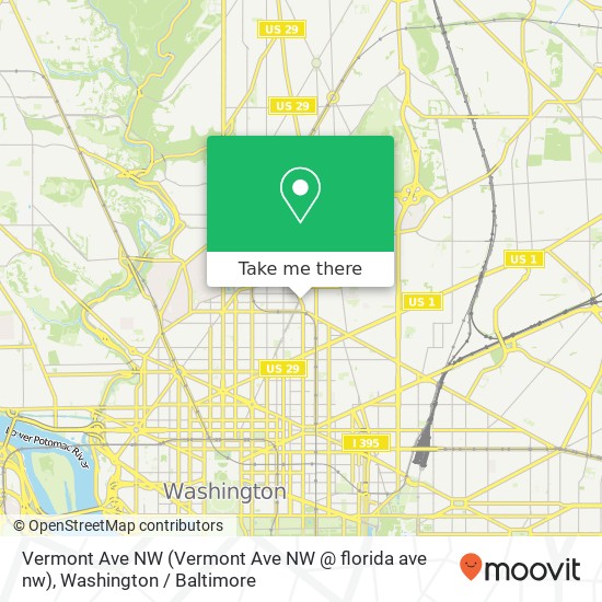 Mapa de Vermont Ave NW (Vermont Ave NW @ florida ave nw), Washington, DC 20001