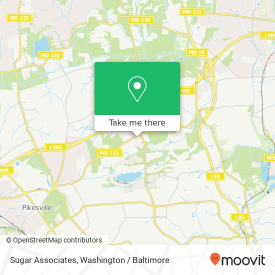 Mapa de Sugar Associates, 2909 Old Court Rd