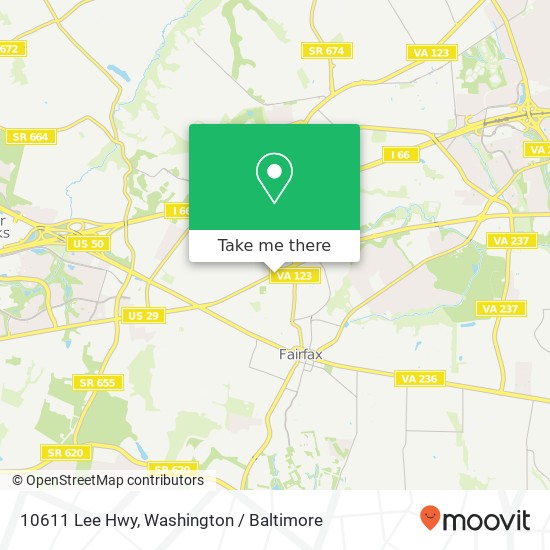 Mapa de 10611 Lee Hwy, Fairfax, VA 22030