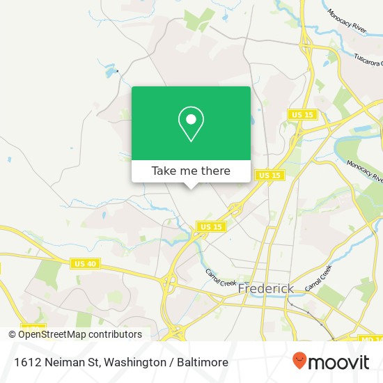 Mapa de 1612 Neiman St, Frederick, MD 21702