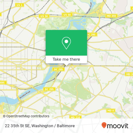 Mapa de 22 35th St SE, Washington, DC 20019