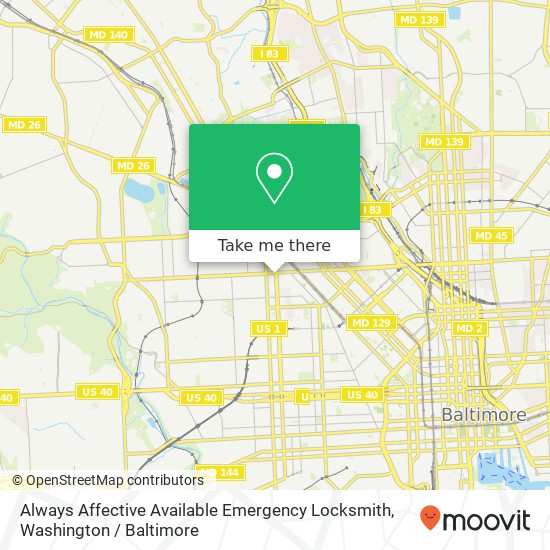 Mapa de Always Affective Available Emergency Locksmith, 1803 W North Ave