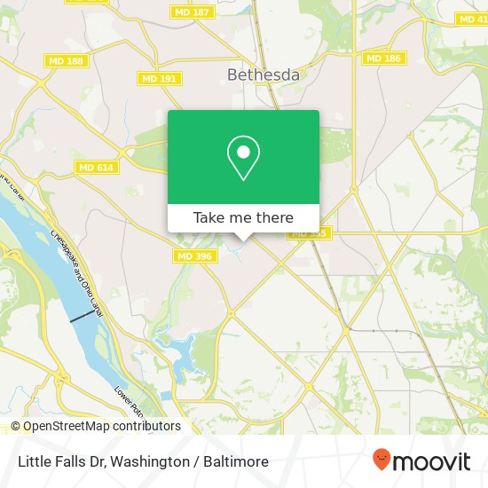 Mapa de Little Falls Dr, Bethesda, MD 20816