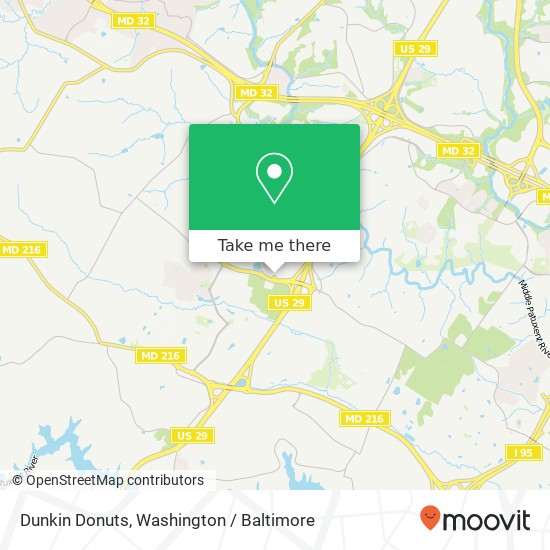 Mapa de Dunkin Donuts, 7530 Montpelier Rd
