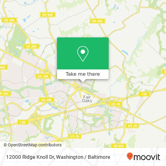 12000 Ridge Knoll Dr, Fairfax, VA 22033 map