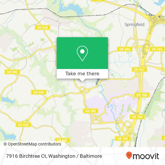 7916 Birchtree Ct, Springfield, VA 22152 map