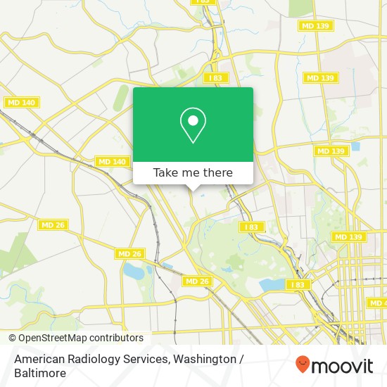 Mapa de American Radiology Services, 3901 Greenspring Ave