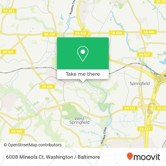 6008 Mineola Ct, Springfield, VA 22152 map