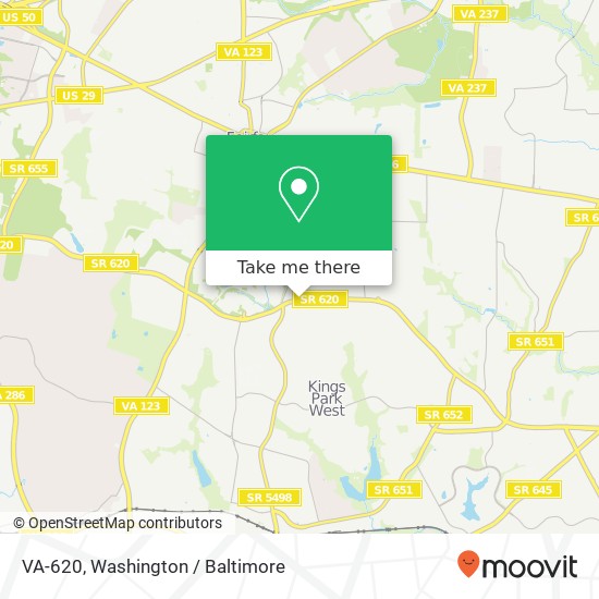 Mapa de VA-620, Fairfax (FAIRFAX), VA 22032
