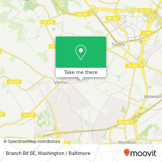 Mapa de Branch Rd SE, Vienna, VA 22180