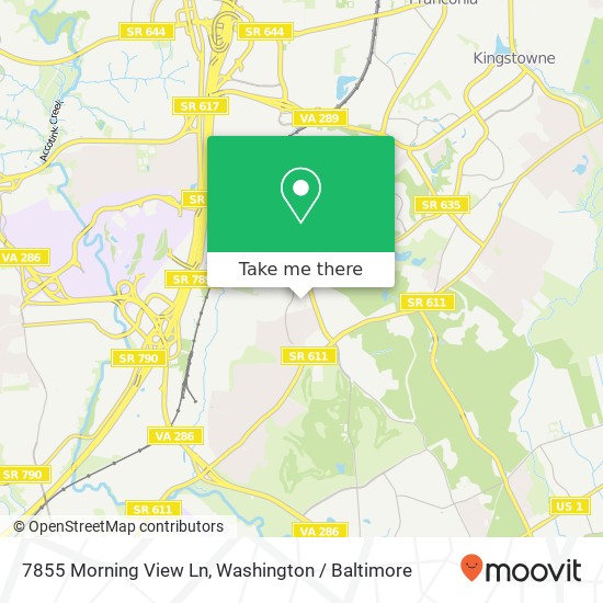 Mapa de 7855 Morning View Ln, Alexandria, VA 22315