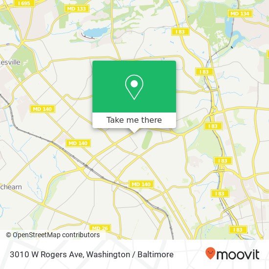 Mapa de 3010 W Rogers Ave, Baltimore, MD 21215