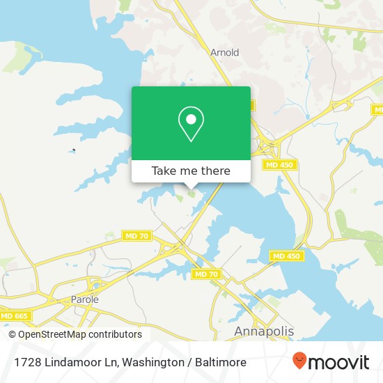 Mapa de 1728 Lindamoor Ln, Annapolis, MD 21401