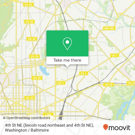 Mapa de 4th St NE (lincoln road northeast and 4th St NE), Washington, DC 20002