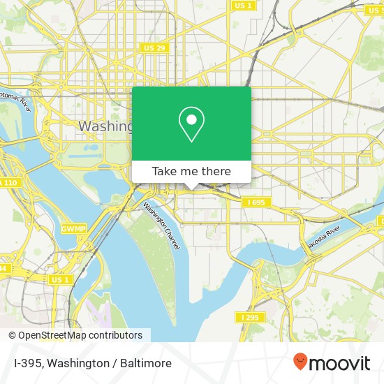 Mapa de I-395, Washington, DC 20024