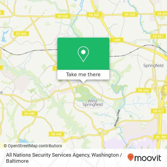 Mapa de All Nations Security Services Agency, 8130 Old Keene Mill Rd